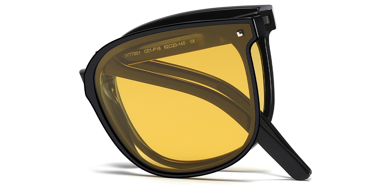 Square Sunglasses black+yellow_polarized