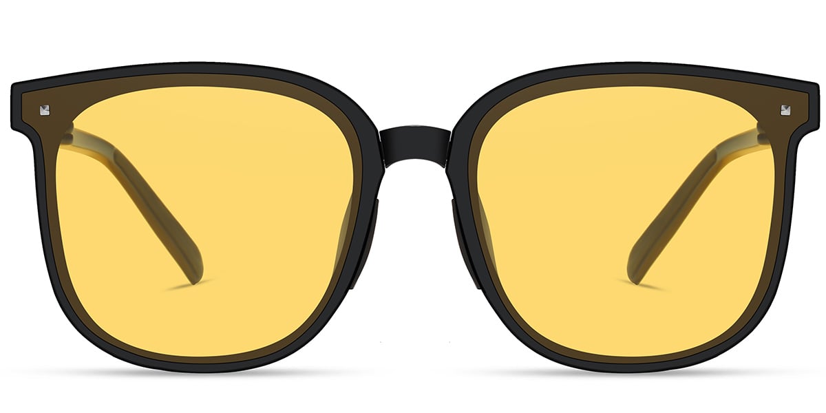 Square Sunglasses black+yellow_polarized