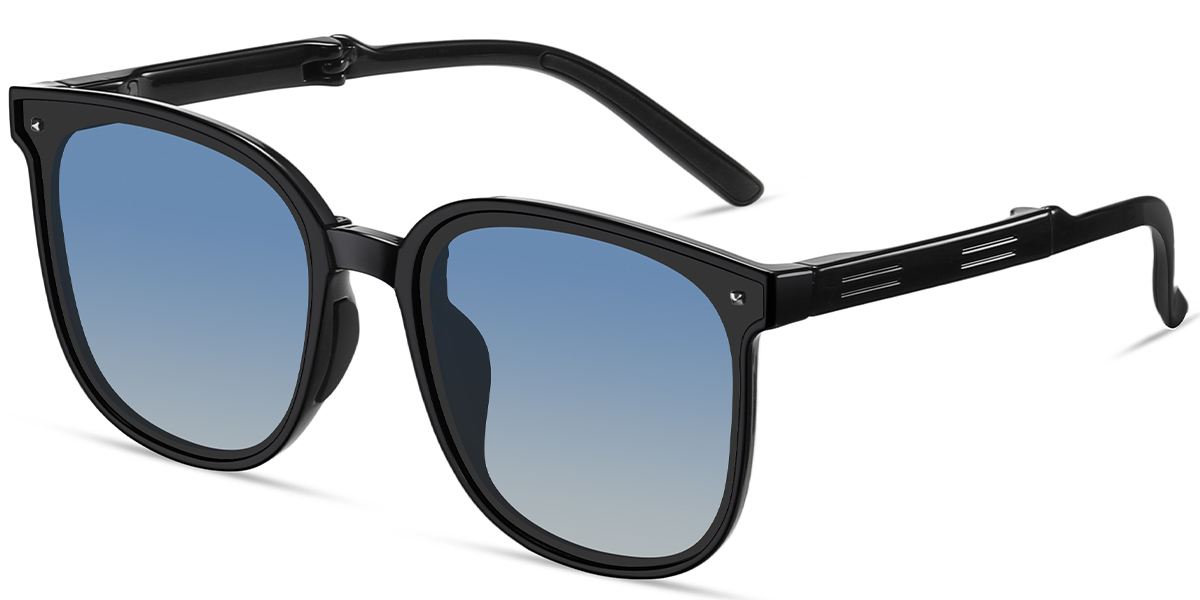 Square Sunglasses black+gradient_blue_polarized