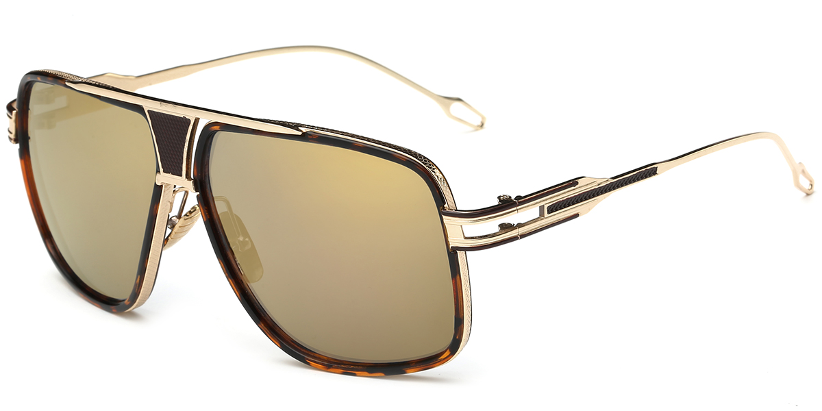 Geometric Sunglasses tortoiseshell+amber