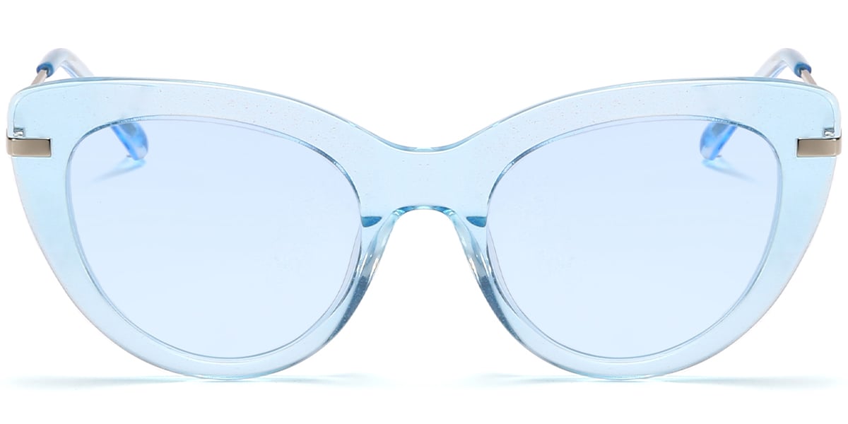 Acetate Cat Eye Sunglasses translucent-blue+light_blue