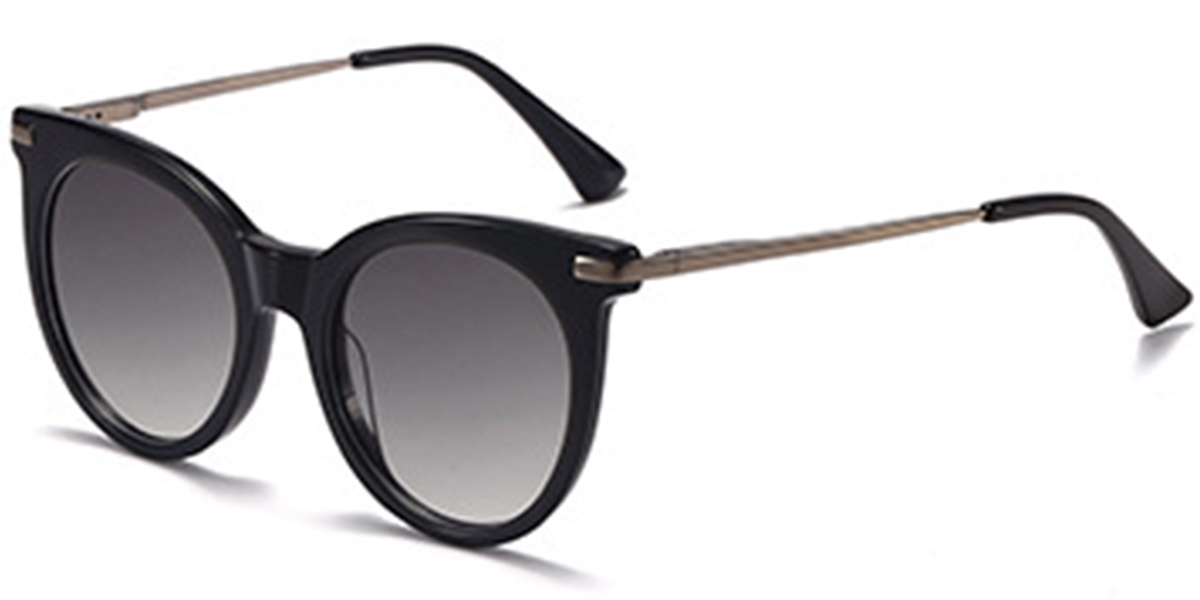 Acetate Square Sunglasses black+gradient_grey