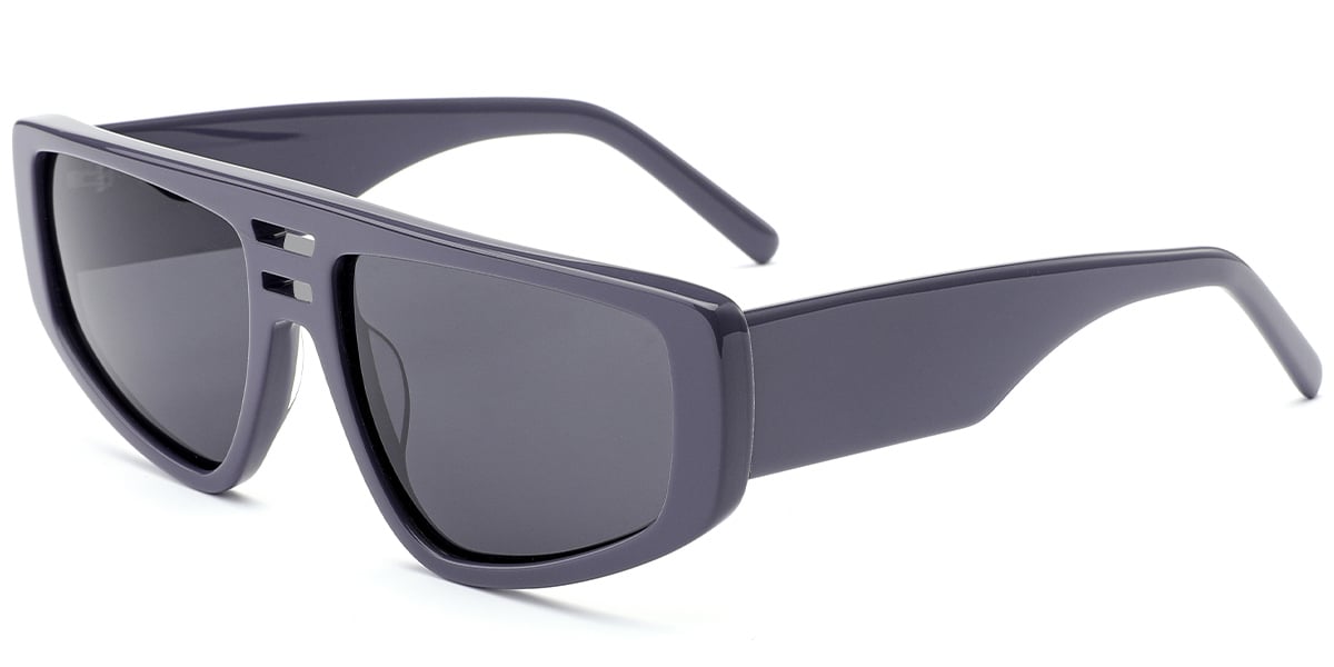 Acetate Geometric Sunglasses dark_blue+dark_grey_polarized