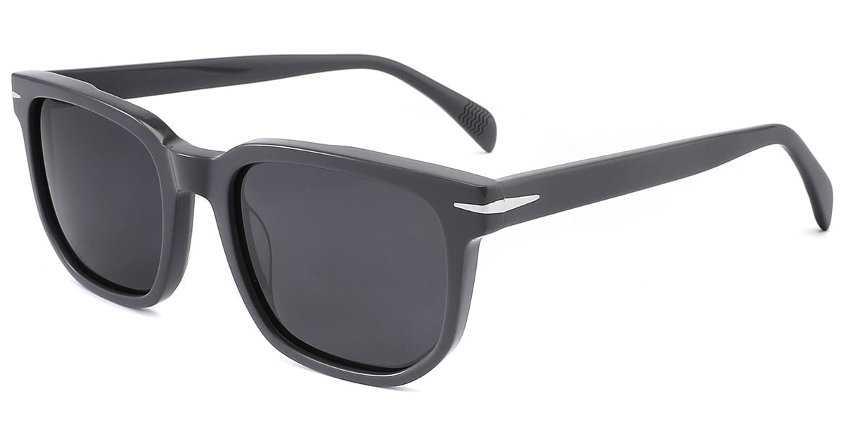 Acetate Square Sunglasses grey+dark_grey_polarized