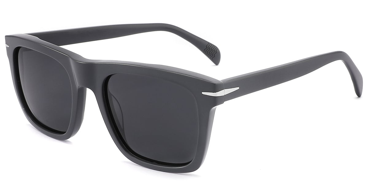 Acetate Square Sunglasses grey+dark_grey_polarized