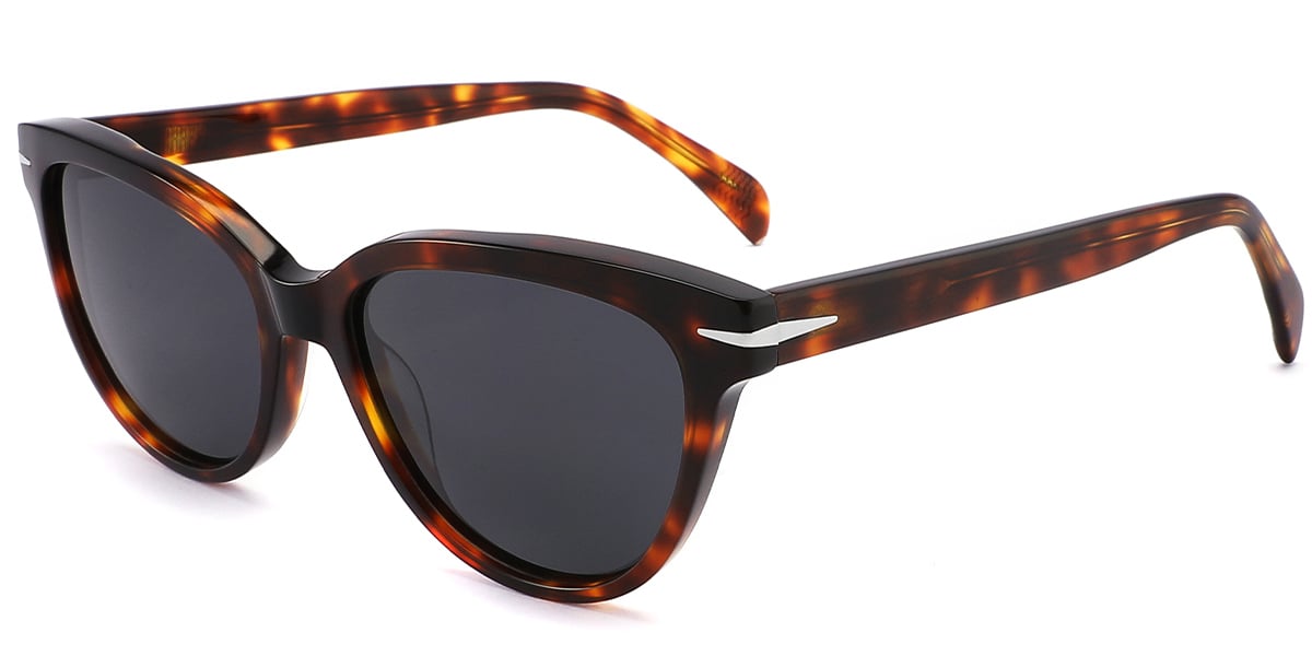 Acetate Square Sunglasses tortoiseshell+dark_grey_polarized