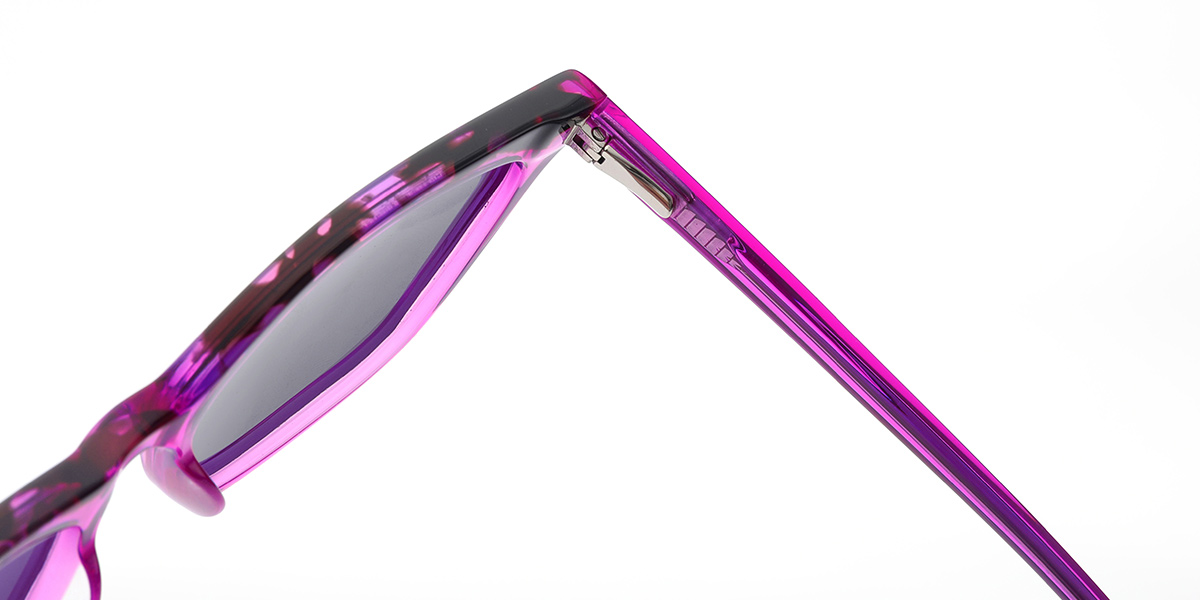 Acetate Square Sunglasses pattern-rose+dark_grey_polarized