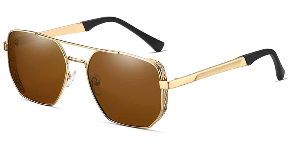 Aviator Sunglasses gold+amber_polarized