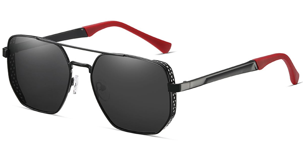 Aviator Sunglasses black+dark_grey_polarized