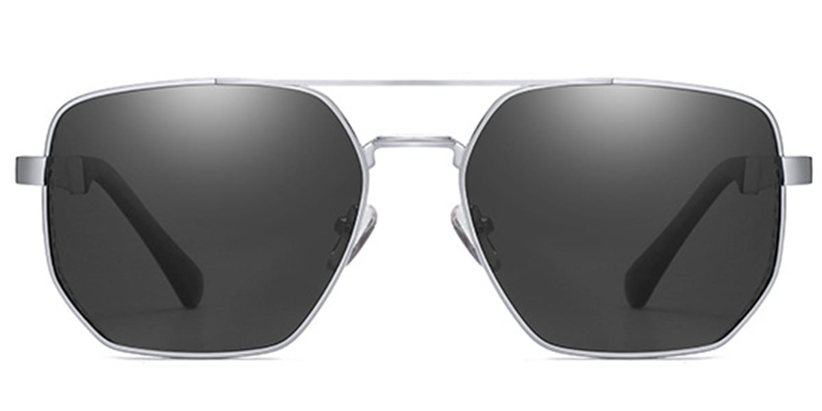 Aviator Sunglasses silver+dark_grey_polarized