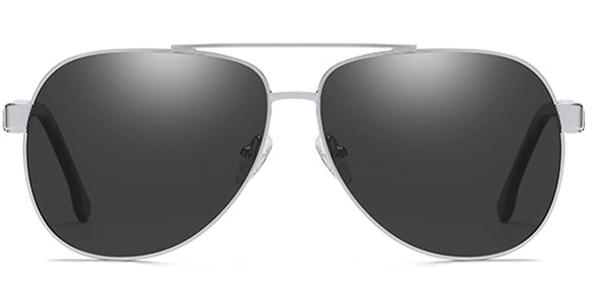 Aviator Sunglasses silver+dark_grey_polarized