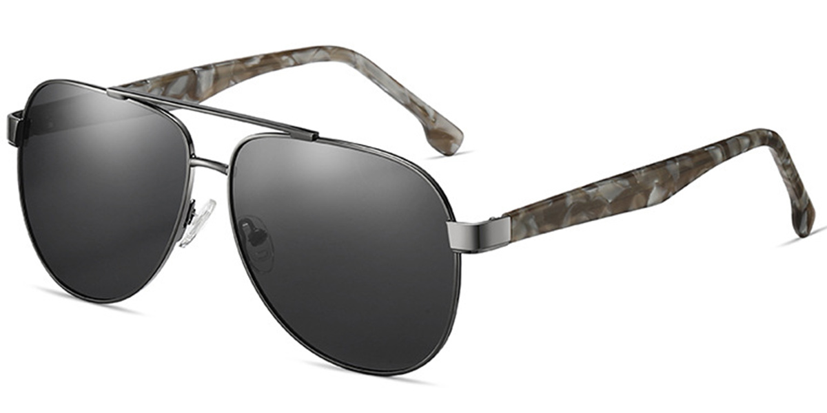 Aviator Sunglasses gun_metal+dark_grey_polarized