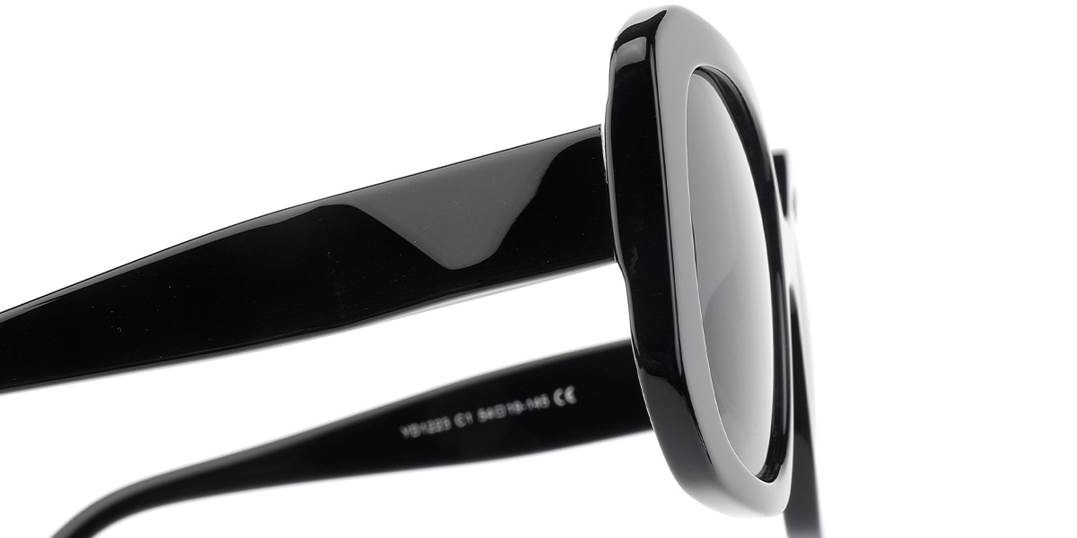 Acetate Square Sunglasses black+dark_grey_polarized