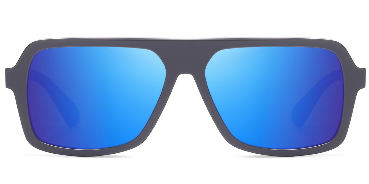 Acetate Square Sunglasses grey+mirrored_blue_polarized