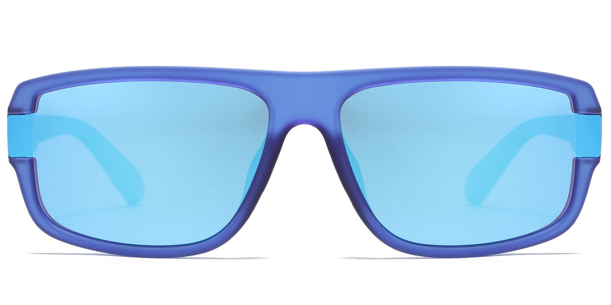 Square Sunglasses translucent-blue+mirrored_ice_blue_polarized