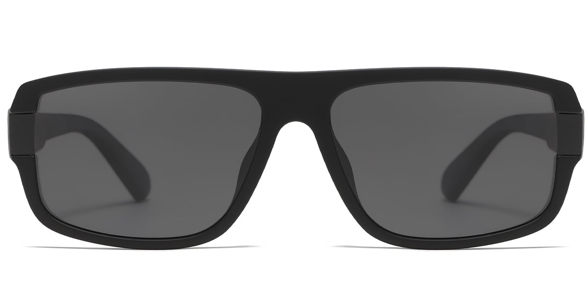 Square Sunglasses black+dark_grey_polarized