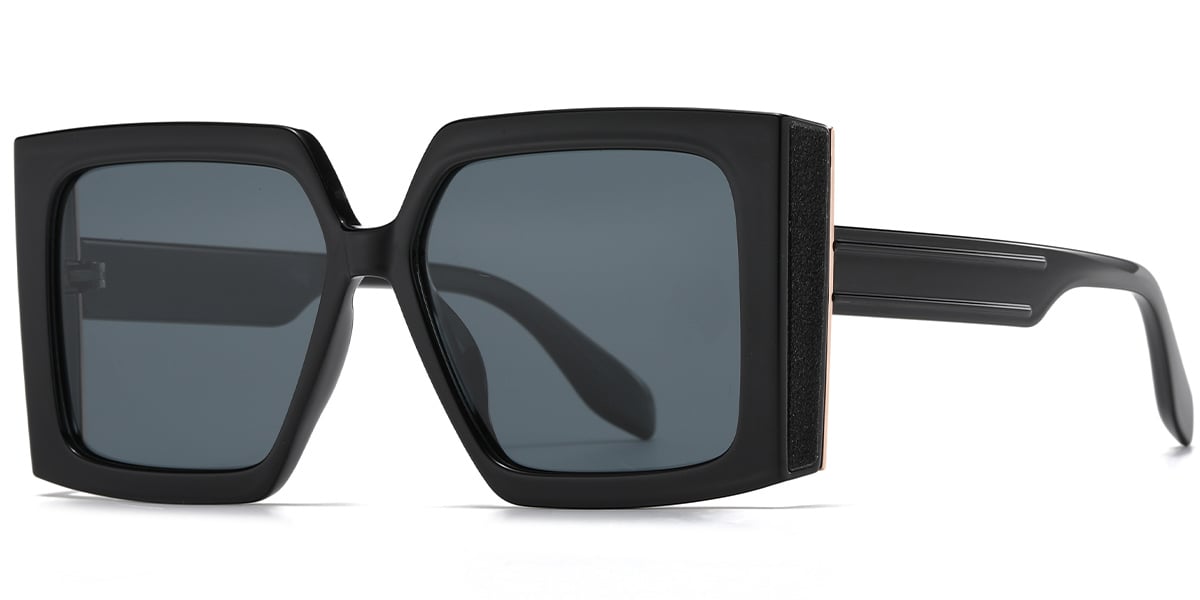 Square Sunglasses black+dark_grey_polarized