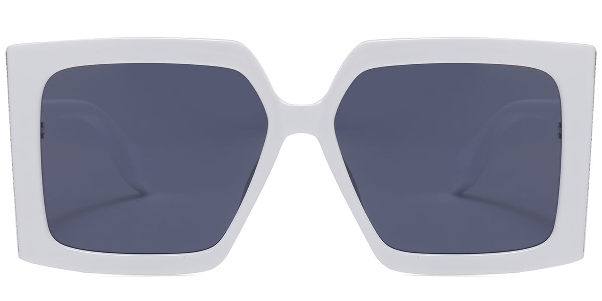 Square Sunglasses white+light_grey_polarized