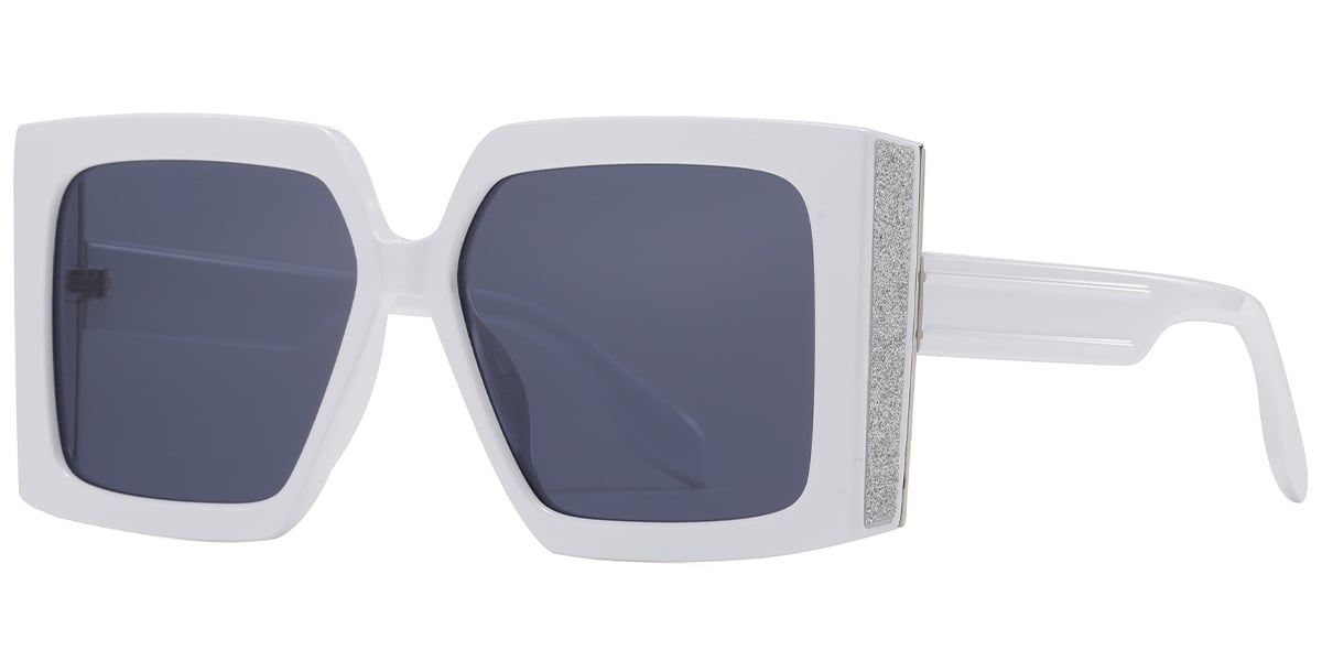 Square Sunglasses white+light_grey_polarized