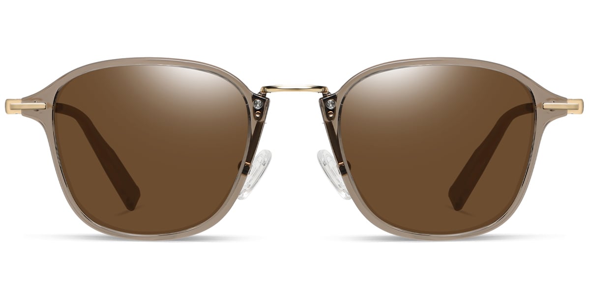 Square Sunglasses translucent-light_brown+amber_polarized