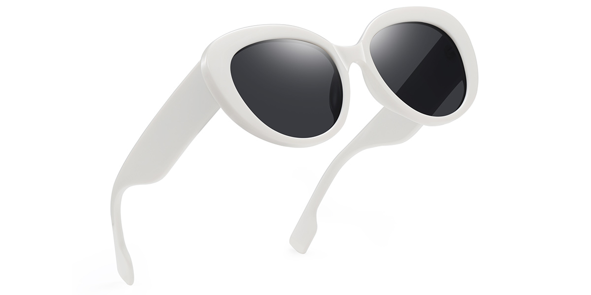 Geometric Sunglasses white+dark_grey_polarized