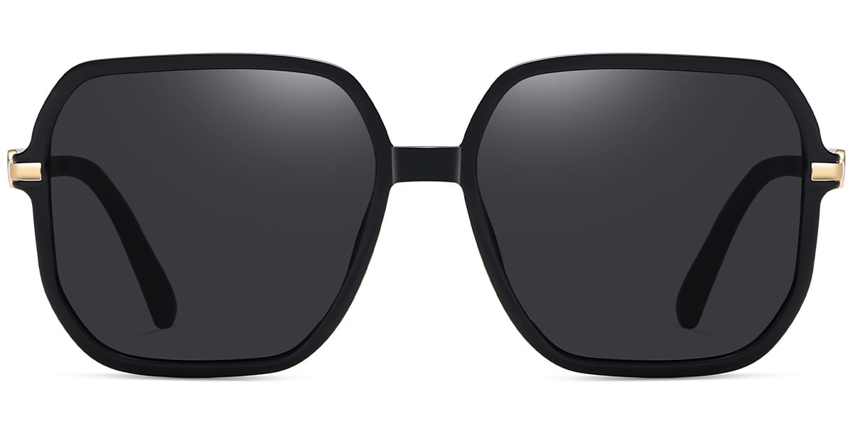 Square Sunglasses black+dark_grey_polarized