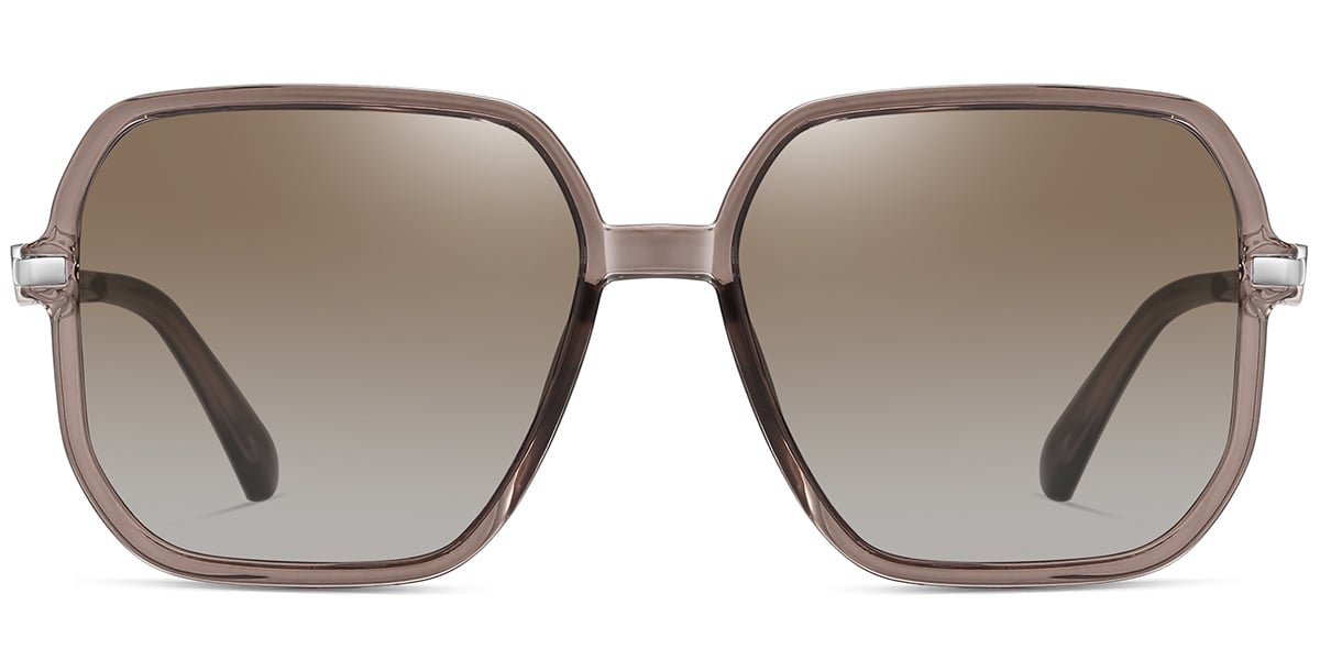 Square Sunglasses translucent-coffee+grey-amber_polarized