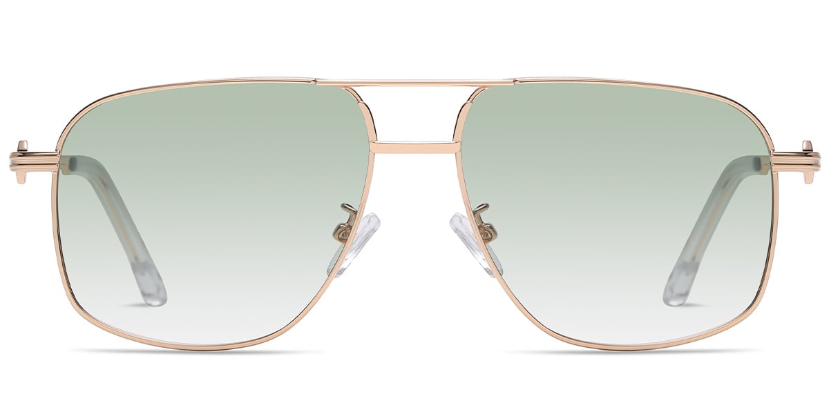 Aviator Sunglasses rose_gold+gradient_green_polarized