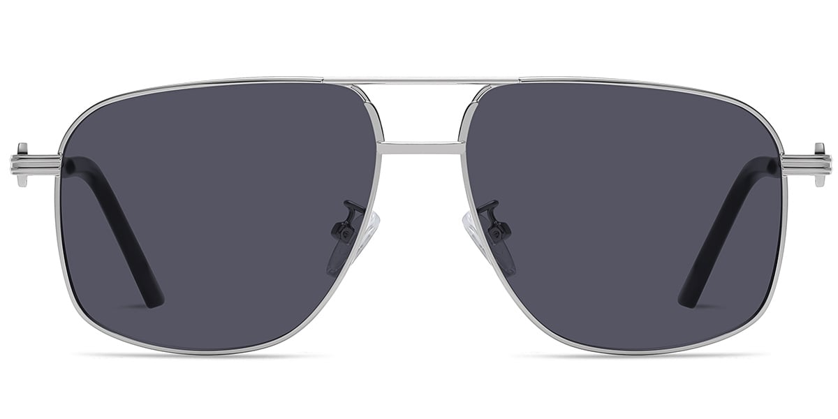 Aviator Sunglasses silver+dark_grey_polarized