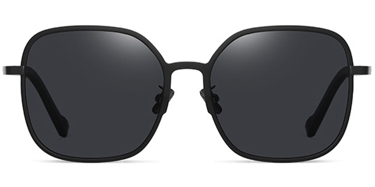 Titanium Square Sunglasses matte-black+dark_grey_polarized