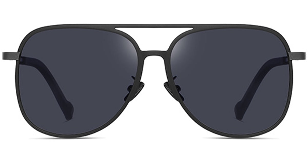 Titanium Geometric Sunglasses matte-black+dark_grey_polarized