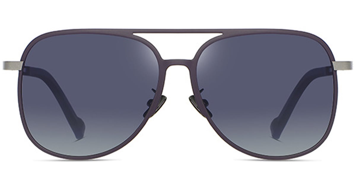 Titanium Geometric Sunglasses dark_purple+gradient_grey_polarized