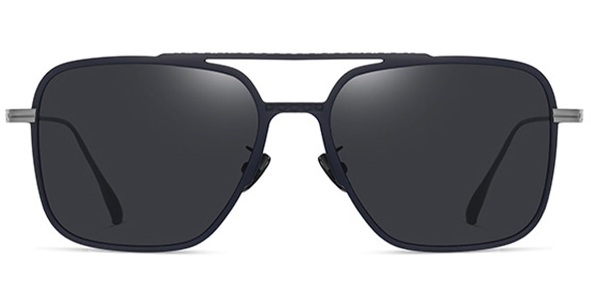 Titanium Geometric Sunglasses dark_blue+dark_grey_polarized