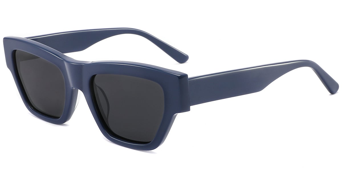 Acetate Square Sunglasses blue+dark_grey_polarized