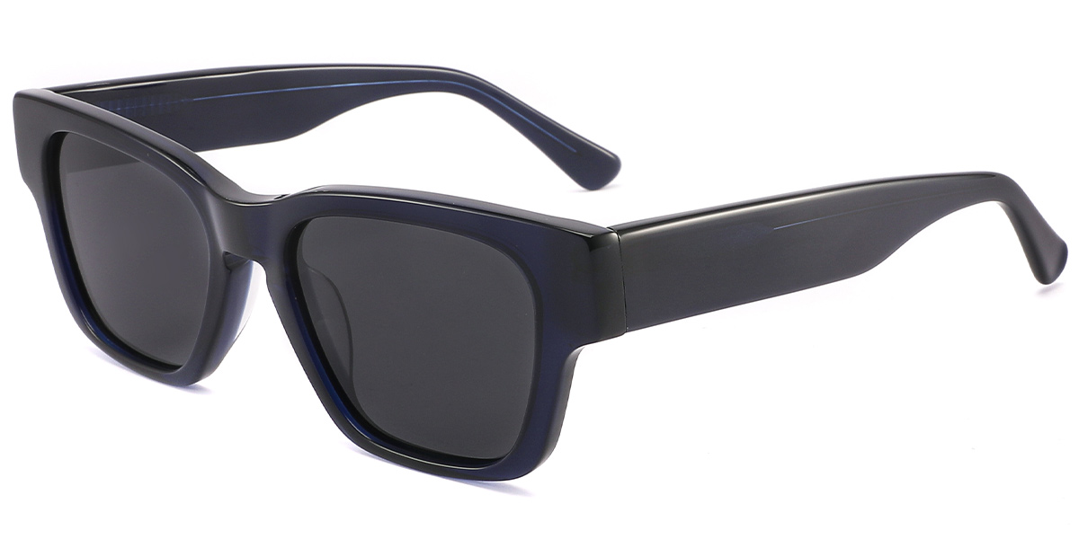 Acetate Square Sunglasses dark_blue+dark_grey_polarized