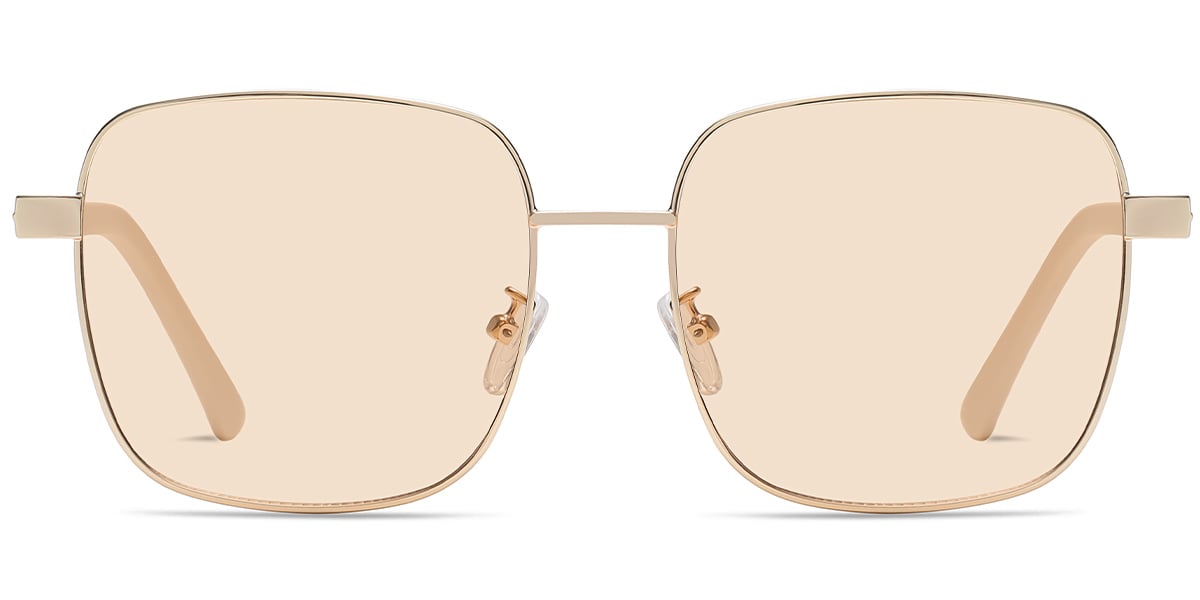 Square Sunglasses gold+light_amber_polarized