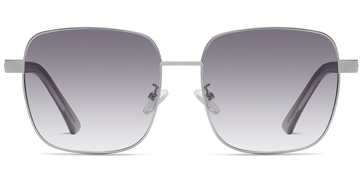 Square Sunglasses silver+gradient_grey_polarized