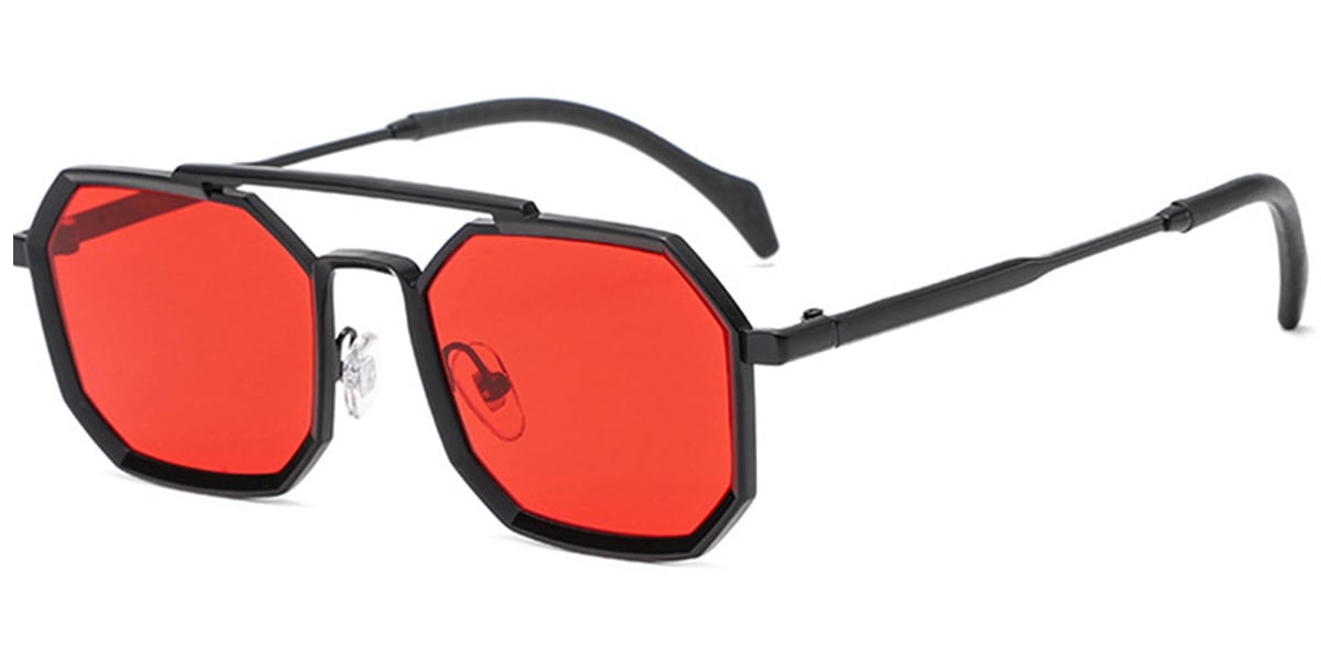 Aviator Sunglasses black+red