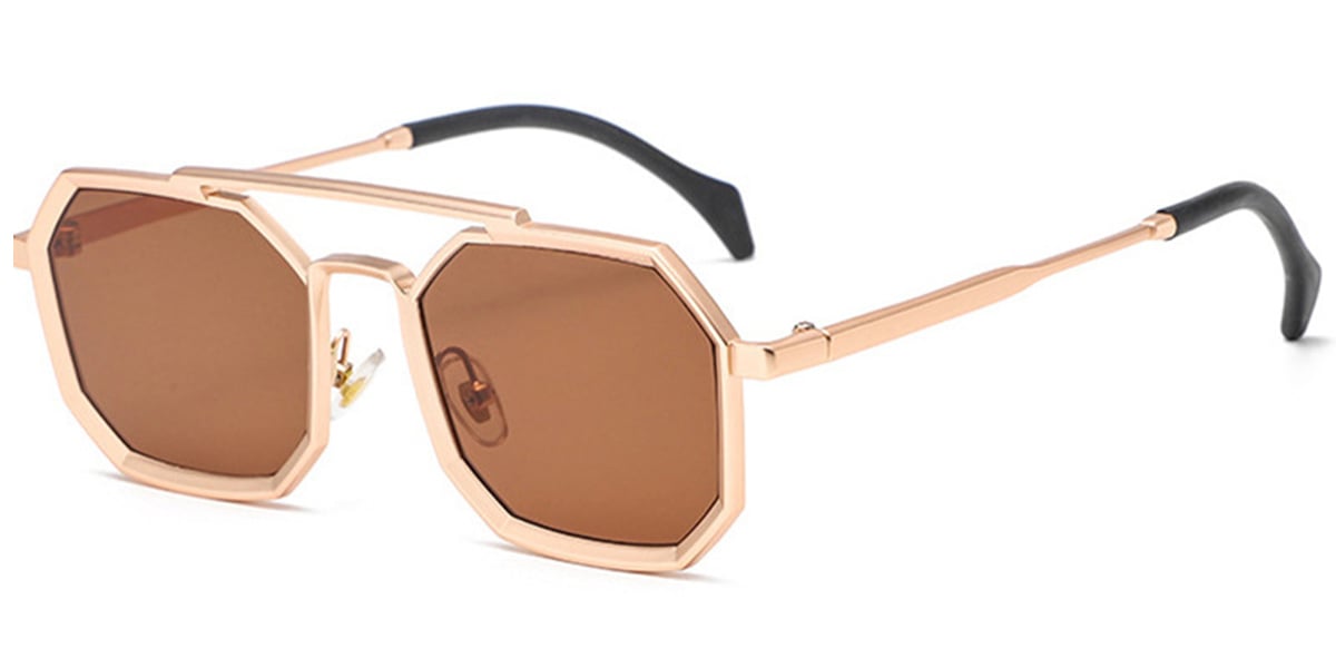 Aviator Sunglasses gold+amber