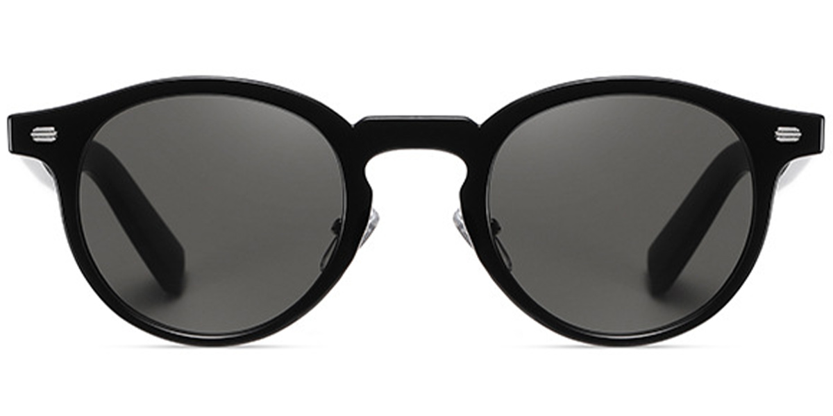 Round Sunglasses black+dark_grey
