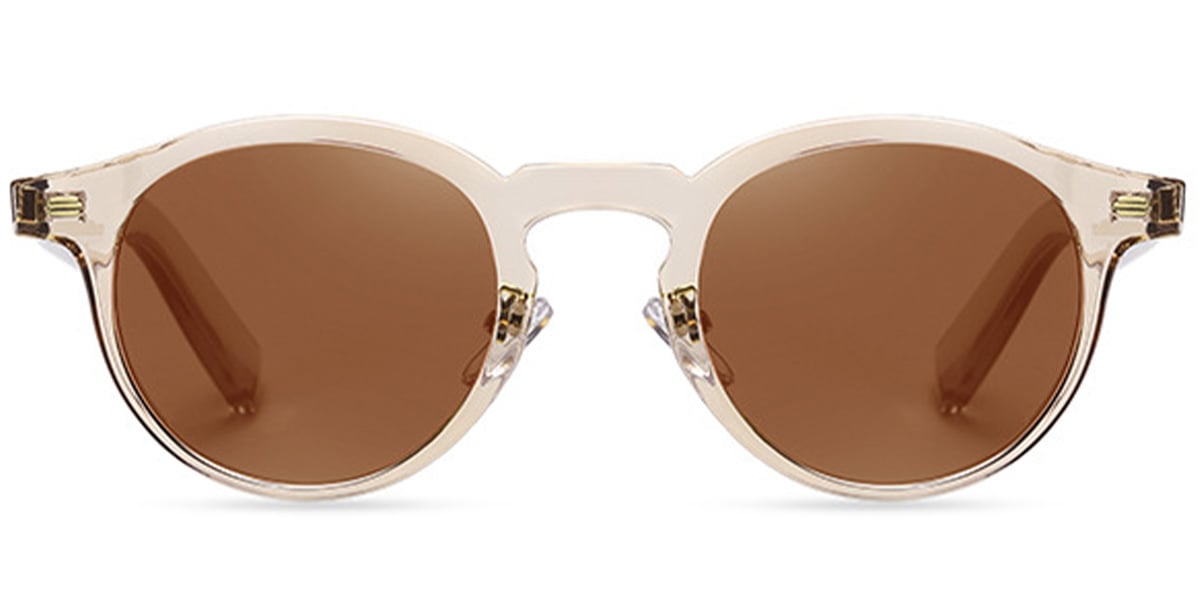 Round Sunglasses translucent-light_brown+amber