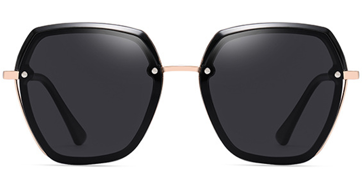 Geometric Sunglasses bright_black+dark_grey_polarized