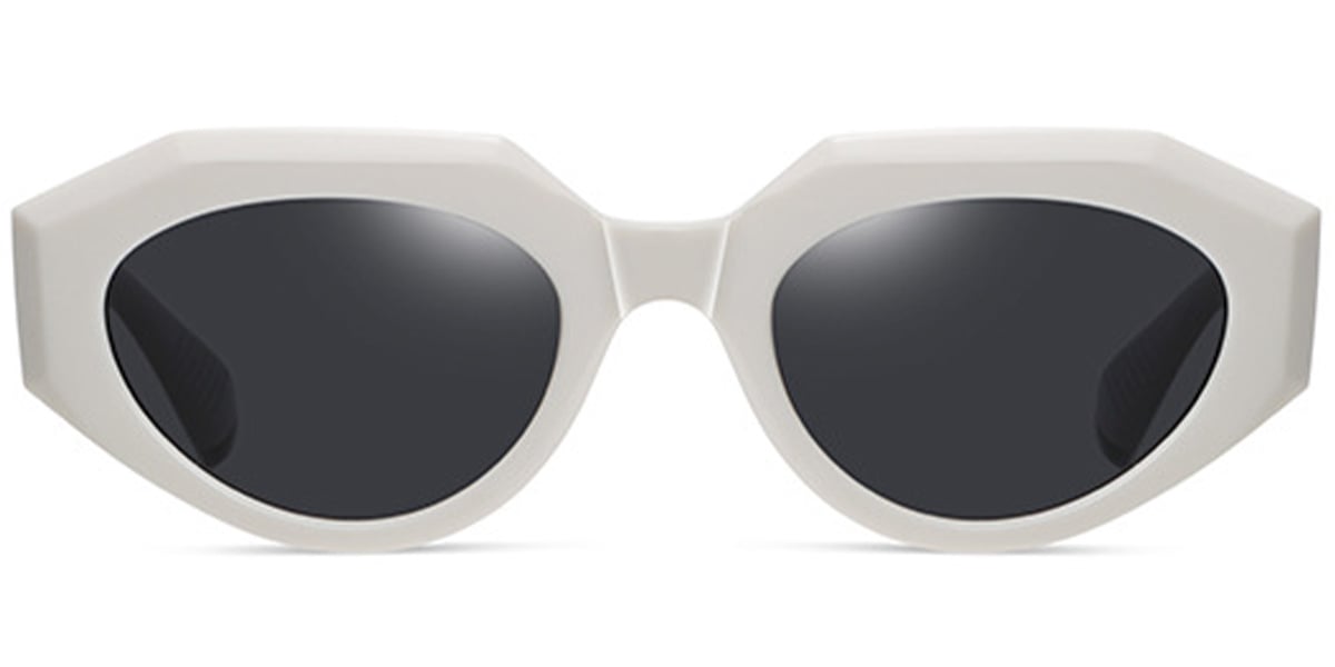 Geometric Sunglasses white+dark_grey_polarized