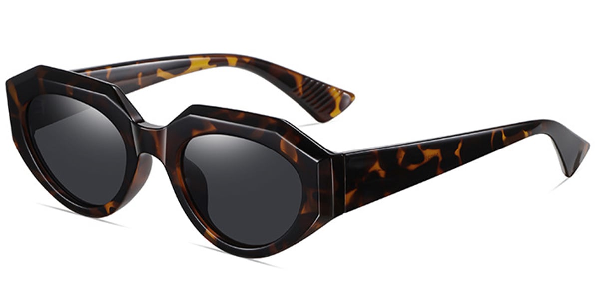 Geometric Sunglasses tortoiseshell+dark_grey_polarized