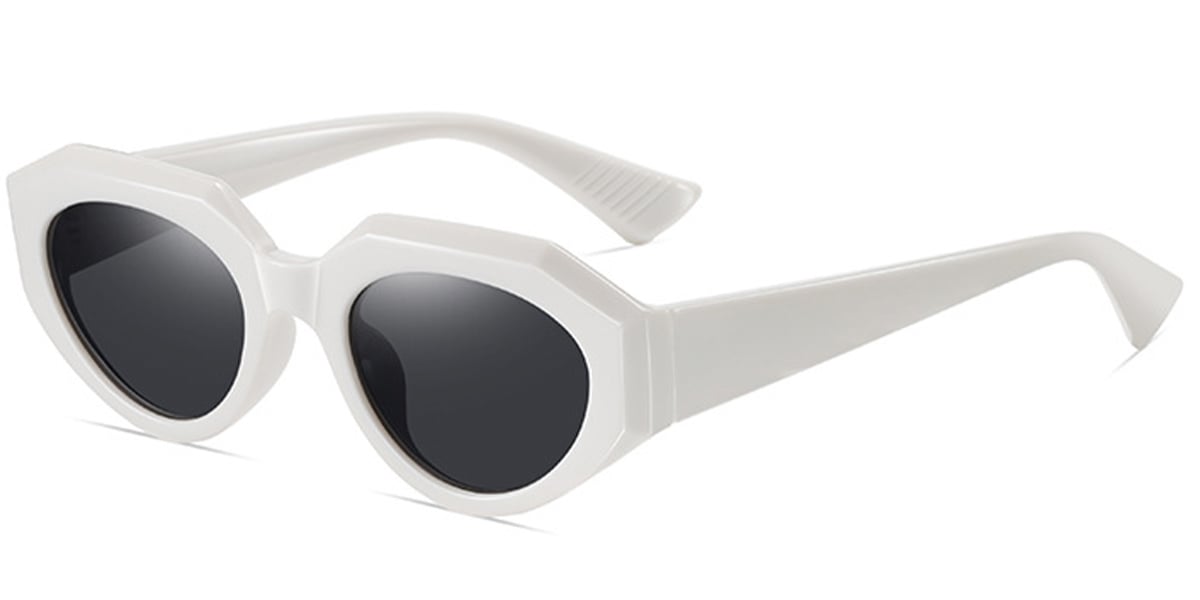 Geometric Sunglasses white+dark_grey_polarized