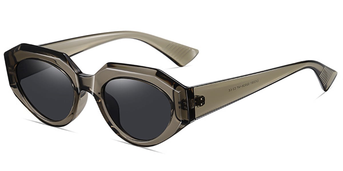 Geometric Sunglasses translucent-green+dark_grey_polarized