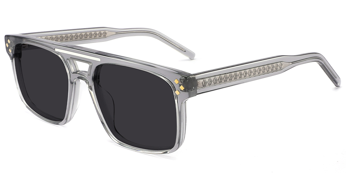 Acetate Aviator Sunglasses translucent-grey+dark_grey_polarized