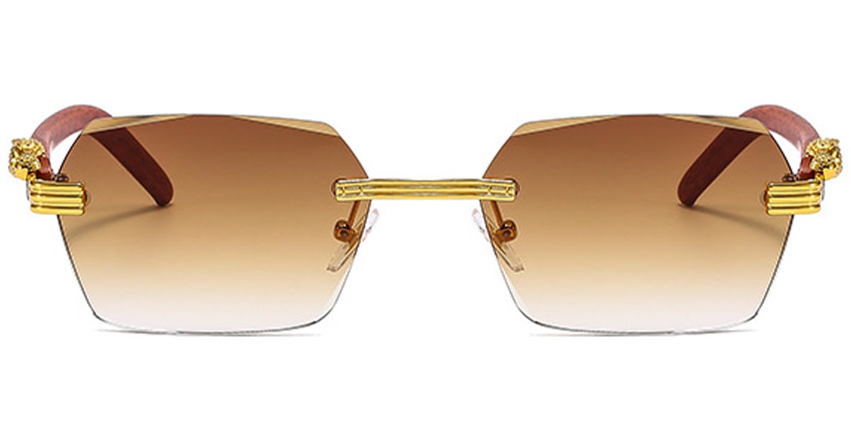 Geometric Sunglasses gold+gradient_amber