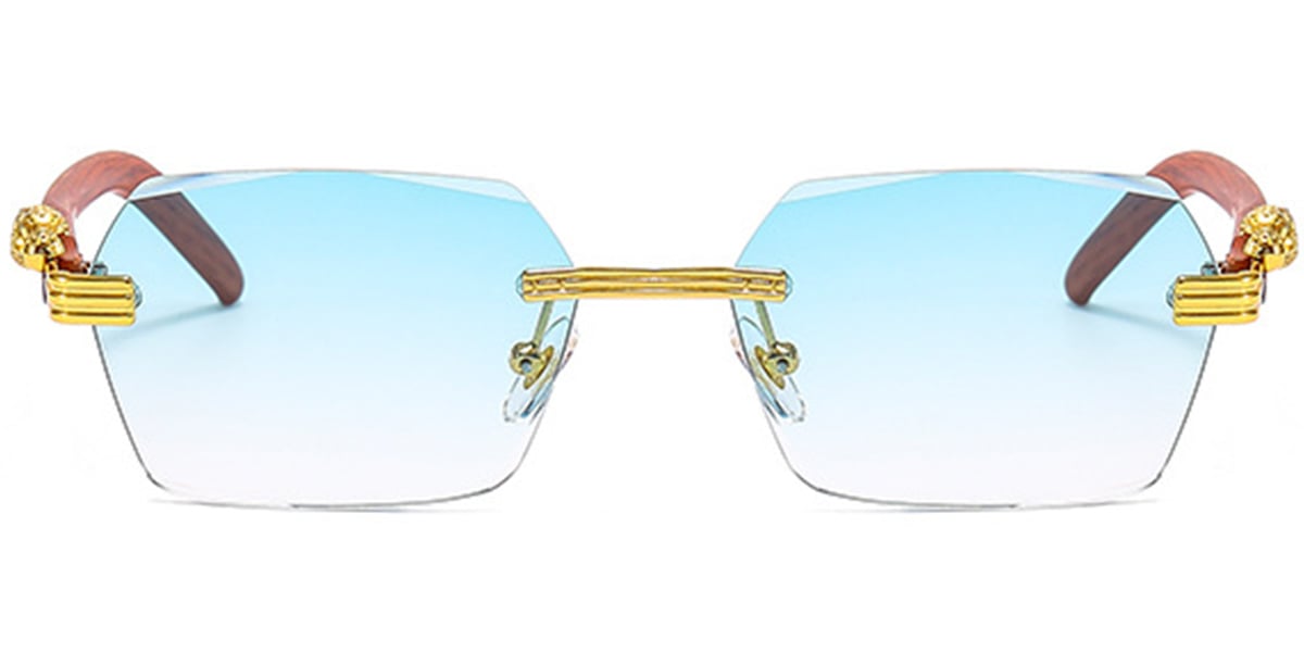 Geometric Sunglasses gold+gradient_green