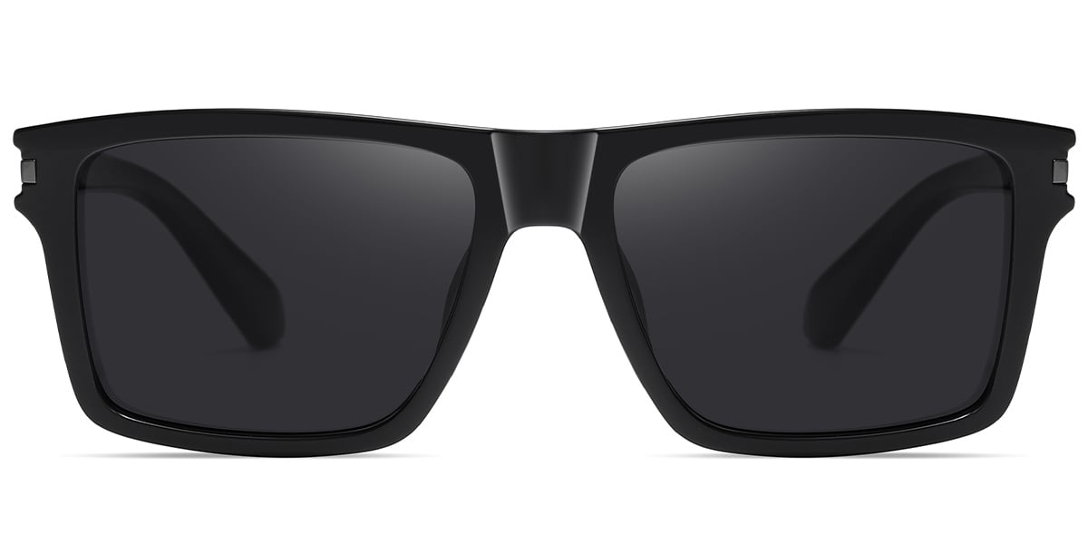 Square Sunglasses bright_black+dark_grey_polarized